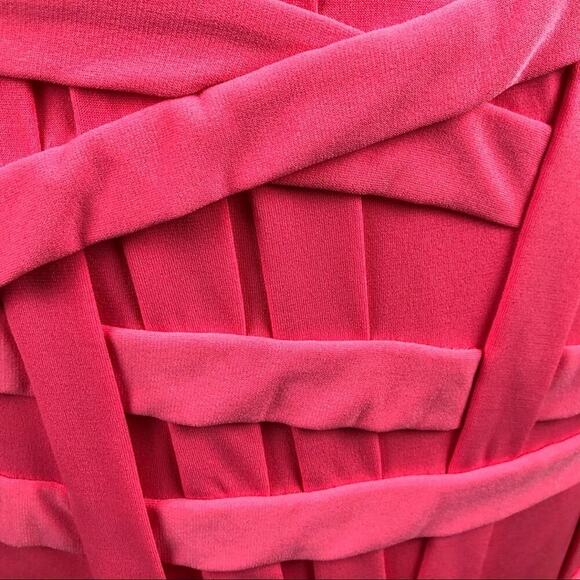 Tadashi Shoji One-Shoulder Bandage Party Cocktail Sheath Midi Dress Size Small - Picture 13 of 15
